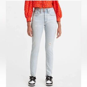 Levi’s 501 Light wash Blue slim Jeans with mild distressing